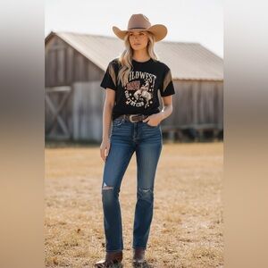 Wild West Rodeo Show Kids Black T-Shirt